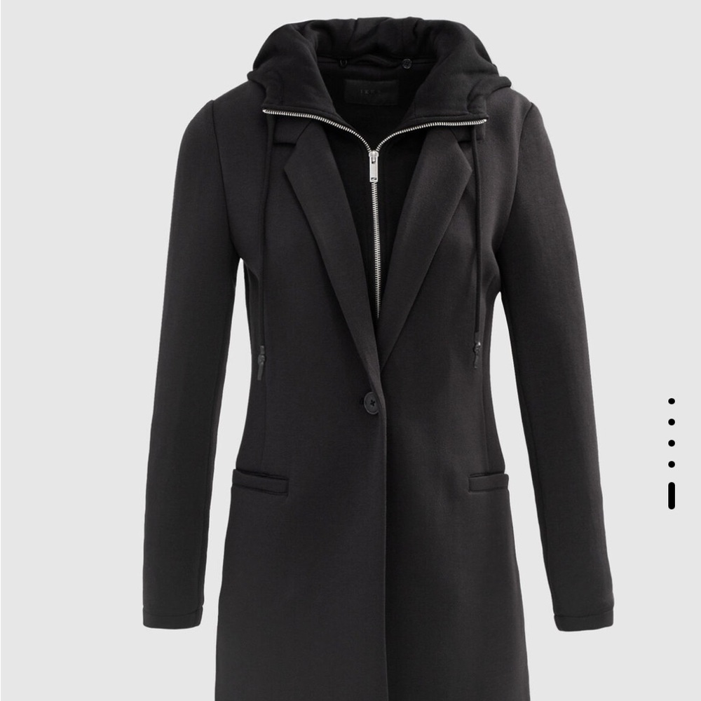 Stylish Ikks Black Hooded Coat for Women